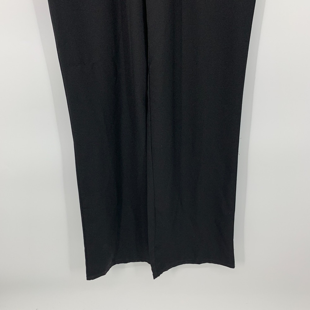 Missguided Jumpsuit Womens Size 2 Black Lace Plunge V Neck Long Sleeve Straight - Picture 7 of 13